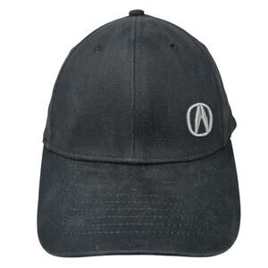Acura Fitted Baseball Cap Black One Size Embroidered Vented Holes 6 Panel